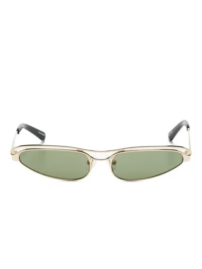Linda Farrow Sonnenbrille Mit Eckigem Gestell In Gold