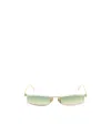 Linda Farrow Rectangular Frame Sunglasses In Green