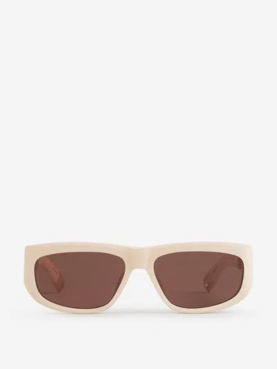 Linda Farrow Rectangular Sunglasses In Light Pink