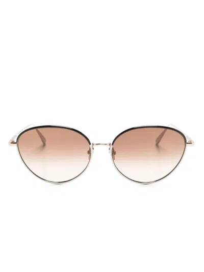 Linda Farrow Regina Sunglasses In Neutral