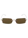 Linda Farrow Rimless Rectangular-frame Sunglasses In Green