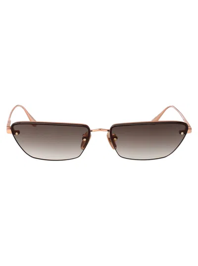 Linda Farrow Rosegold/mochagrad Titanium Sunglasses