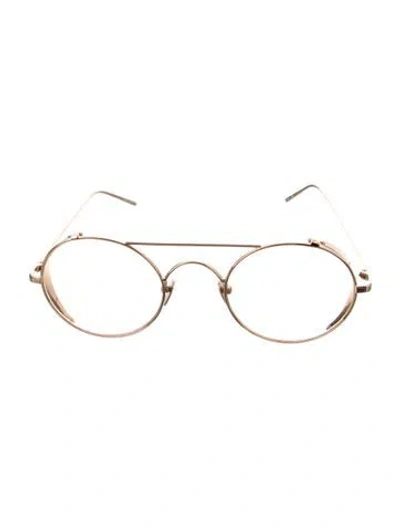 Pre-owned Linda Farrow Round Eyeglasses In Black/gold