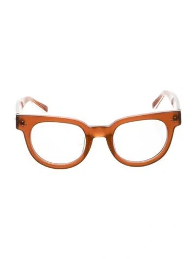 Pre-owned Linda Farrow Round Eyeglasses In Brown