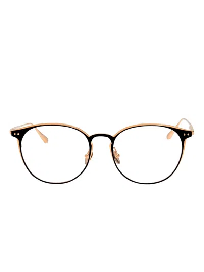 Linda Farrow Round-frame Clear Glasses In Black