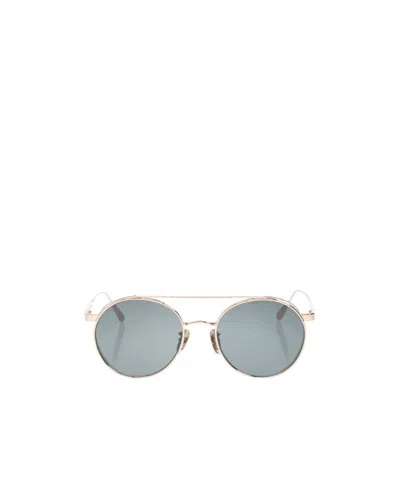 Linda Farrow Round-frame Sunglasses In Gold