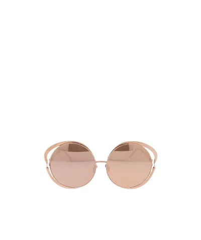 Linda Farrow Round Frame Sunglasses In Pink