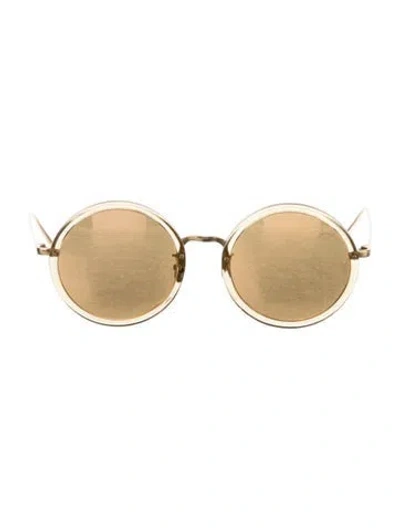 Pre-owned Linda Farrow Round Mirrored Sunglasses
