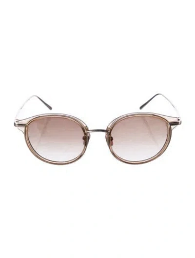 Pre-owned Linda Farrow Round Tinted Sunglasses In Gold