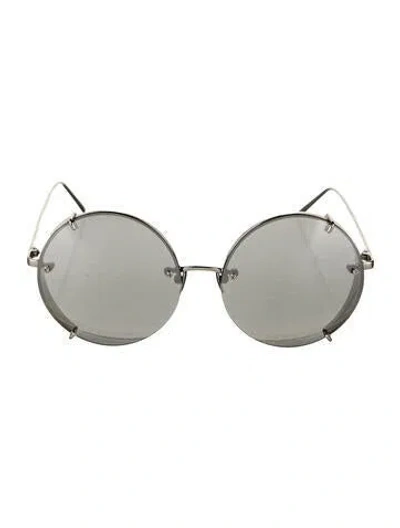 Pre-owned Linda Farrow Round Tinted Sunglasses W/ Tags In Silver