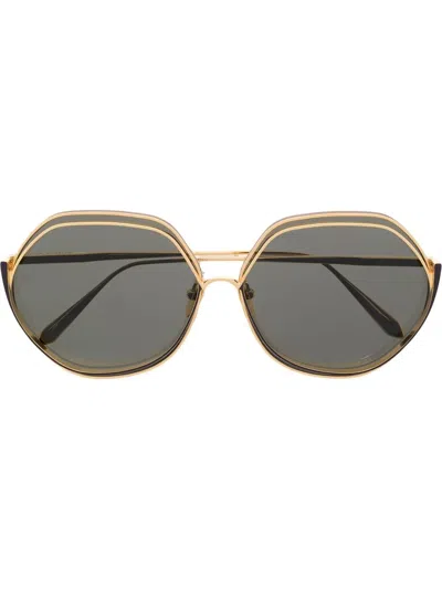 Linda Farrow Rounded Hexagonal-frame Sunglasses