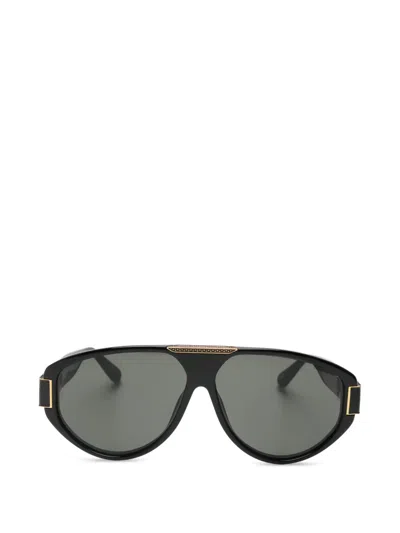 Linda Farrow Rowan Chain Detail Sunglasses In Black