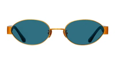 Linda Farrow Sadie - Yellow Gold / Aqua Sunglasses In Multi