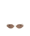 Linda Farrow Sadie Oval Frame Sunglasses In Brown