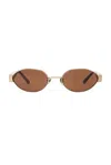 Linda Farrow Sadie Sunglasses In Light Gold  Tortoise Shell  & Brown
