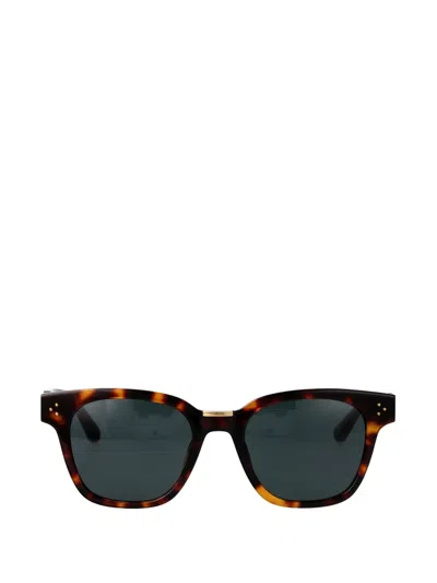 Linda Farrow Sanchez Rectangle-frame Sunglasses In Brown