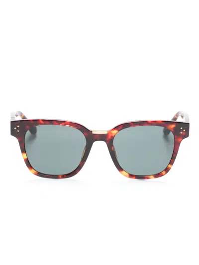 Linda Farrow Sanchez Square-frame Sunglasses In Brown