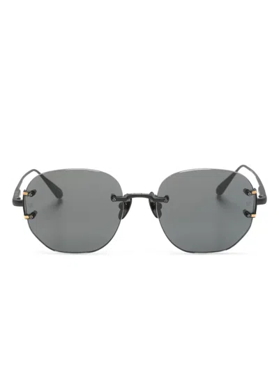 Linda Farrow Sandor Geometric-frame Sunglasses In Black