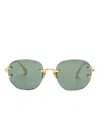 Linda Farrow Sandor Grometric-frame Sunglasses In Gold