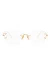 Linda Farrow Sandor Oval-frame Glasses In Gold