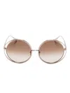 Linda Farrow Selene Sunglasses In Gold