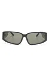 Linda Farrow Senna Rectangle-frame Sunglasses In 黑色