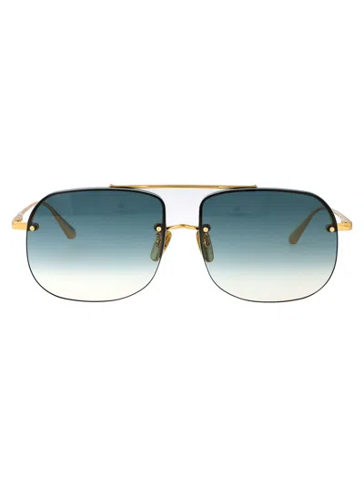Linda Farrow Seren Sunglasses In Blue