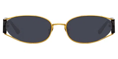 Linda Farrow Shelby Lfl1157 C1 Men's Sunglasses Gold Size 62 In Yellow Gold Black