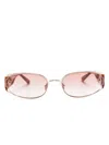 Linda Farrow Shelby Oval-frame Sunglasses In Brown