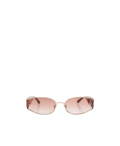 Linda Farrow Shelby Oval Frame Sunglasses In Nude