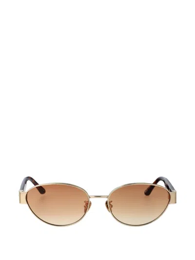 Linda Farrow Sheri Oval-frame Sunglasses In Gold