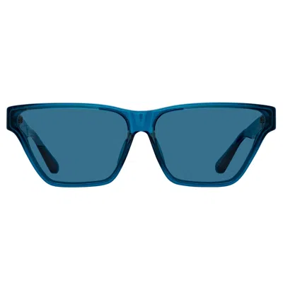 Linda Farrow Skyler Cateye Sunglasses In Bl In Blue