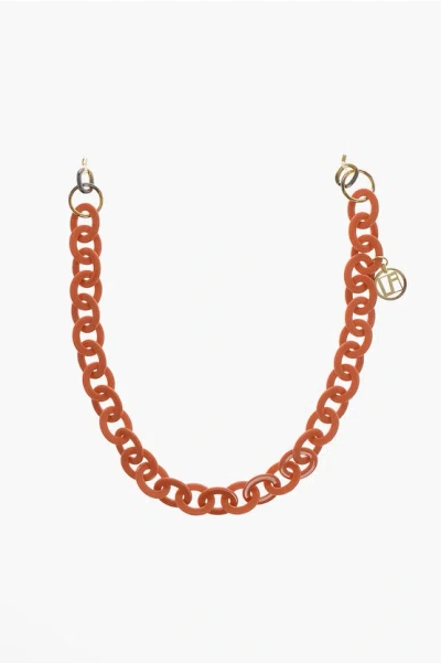 Linda Farrow Solid Color Eyewear Chain With Golden Details