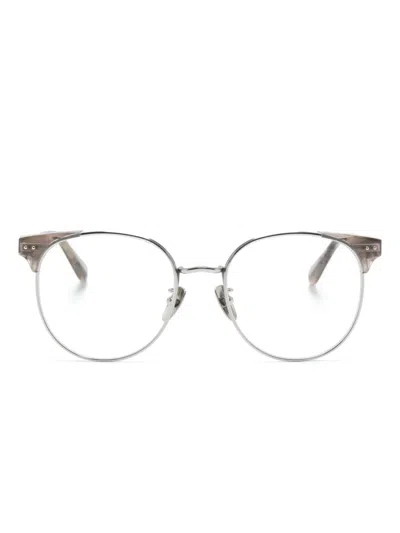 Linda Farrow Spence Round-frame Glasses In Silver