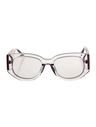 Pre-owned Linda Farrow Square Clear Sunglasses W/ Tags In Purple