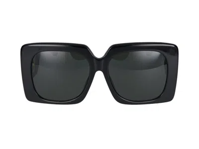 Linda Farrow Square Frame Sunglasses In Black