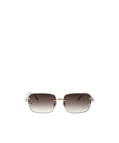 Linda Farrow Square Sunglasses In Gold