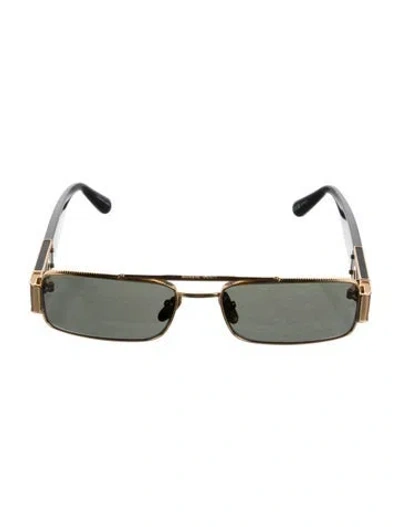 Pre-owned Linda Farrow Square Tinted Sunglasses In Gold