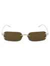 Linda Farrow Rimless Rectangular-frame Sunglasses In Green