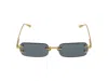 Linda Farrow Talor Rectangular Frame Sunglasses In Gold