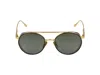 Linda Farrow Pilot Frame Sunglasses In Gold