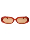 Linda Farrow Teracotta Yellow Gold Orange Gradient Acetate Sunglasses In 13 Teracotta Yellow Gold Orange Gradient
