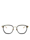 Linda Farrow 0 Yellow Gold Black Optical Acetate Glasses In Black