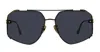 Linda Farrow Amar - Matt Nickel / Yellow Gold Sunglasses In Black