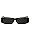 Linda Farrow Geometric Sunglasses In Black/yellowgold/grey