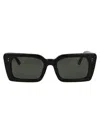 Linda Farrow Geometric Frame Sunglasses In Black/yellowgold/grey