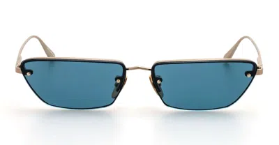 Linda Farrow Cleo - Light Gold / Aqua Sunglasses