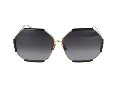 Linda Farrow Sunglasses In Gold And Black