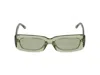 Linda Farrow The Attico Solid Color Rectangular Mini Marfa Sunglasses In Green