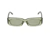 Linda Farrow The Attico Solid Color Rectangular Mini Marfa Sunglasses In Green
